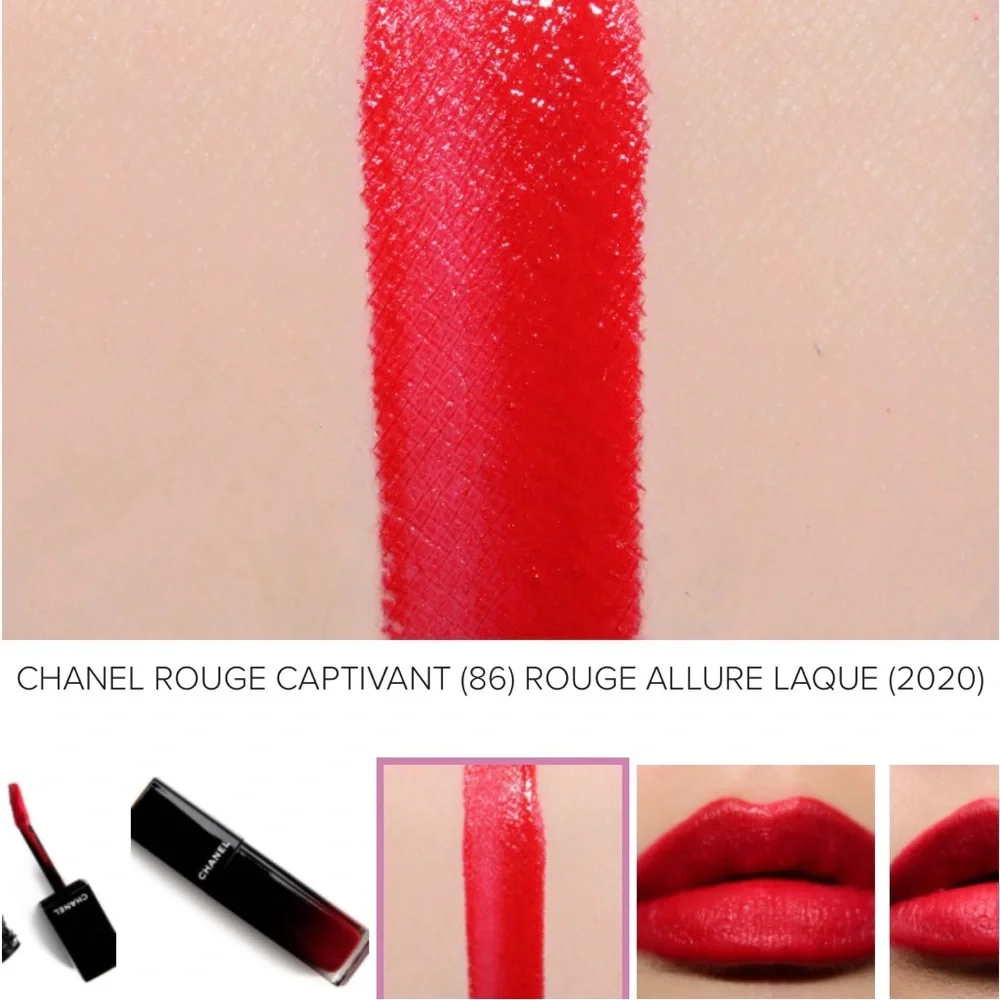 CHANEL Rouge Allure Laque Captivant – Glossy Scarlet Red Liquid Lipstick